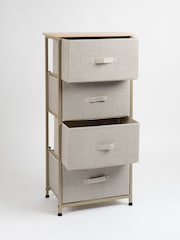 Scottish Everlastings Ltd Beige 4 Drawer Cabinet With Fabric Drawers - Image 4 of 4