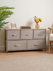 Scottish Everlastings Ltd Beige 5 Drawer Cabinet with Fabric Drawers - Image 1 of 4