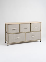 Scottish Everlastings Ltd Beige 5 Drawer Cabinet with Fabric Drawers - Image 3 of 4