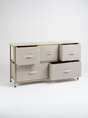 Scottish Everlastings Ltd Beige 5 Drawer Cabinet with Fabric Drawers - Image 4 of 4