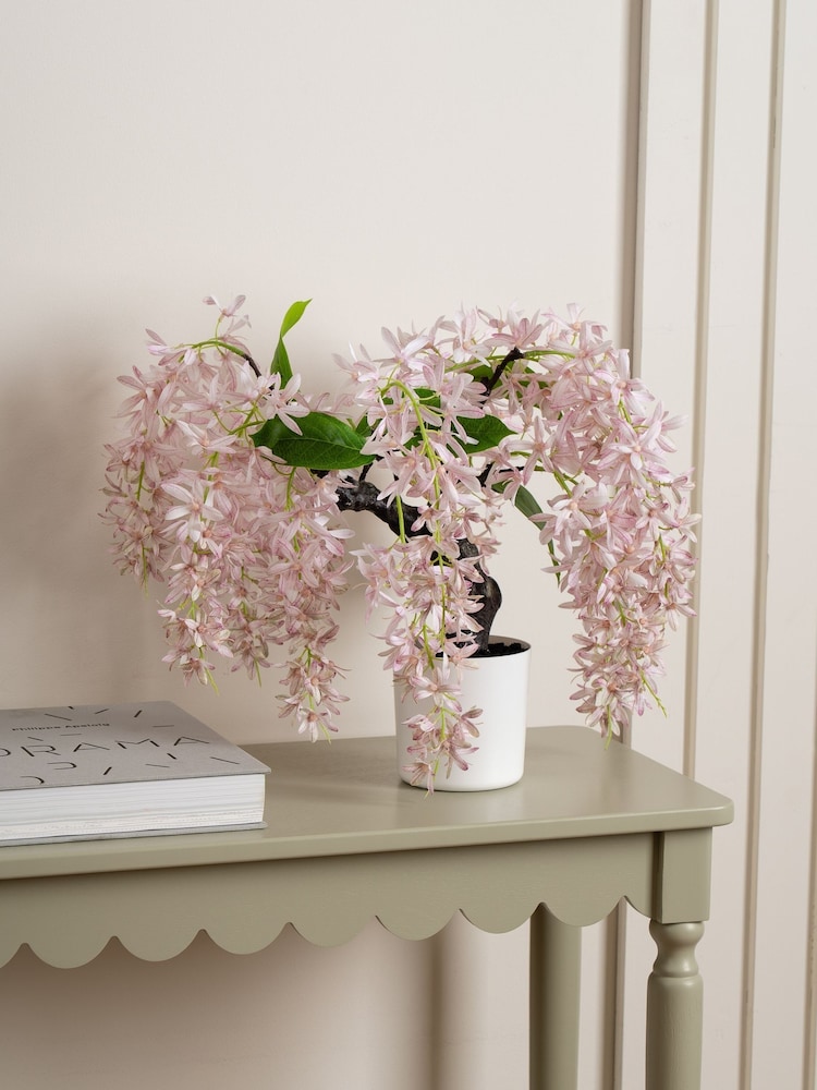 Scottish Everlastings Ltd Pink Artificial Orchid Bonsai in Pot - Image 1 of 3