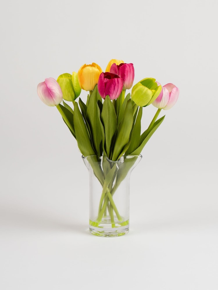 Scottish Everlastings Ltd Multi Bright Artificial Tulips in Vase - Image 3 of 3 Scottish Everlastings Ltd Multi Bright Artificial Tulips in Vase - Image 3 of 3