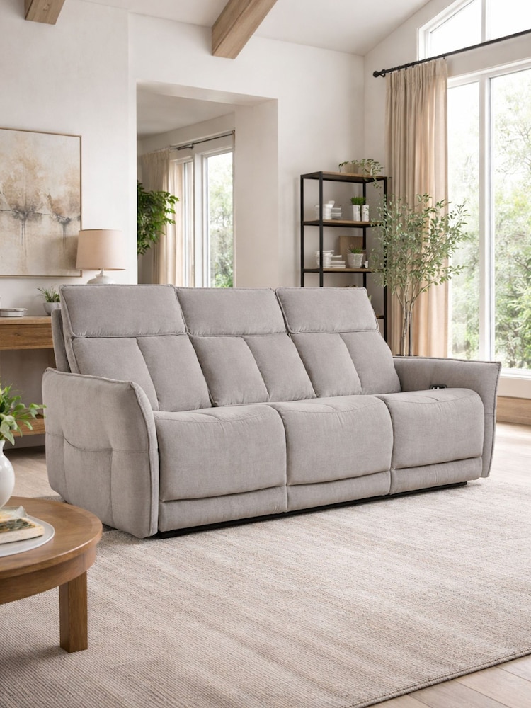 Aspire Furniture Acier Natural Ashford 3 Seater Power Recliner Sofa - Image 1 of 6