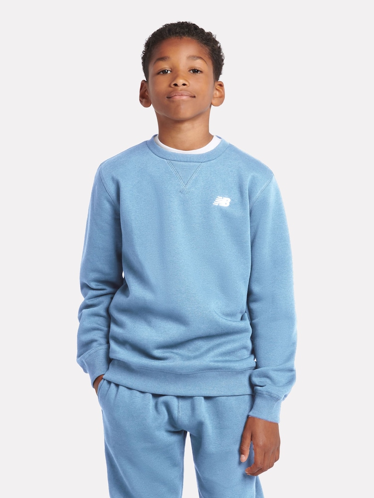 New Balance Blue Small Logo Sweatshirt - Image 1 of 8
