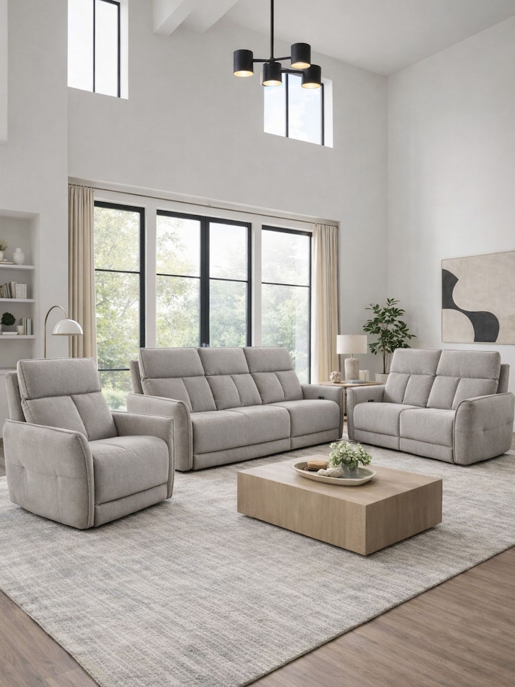 Aspire Furniture Acier Natural Ashford Power Recliner Sofa and Chair Set - Image 1 of 6