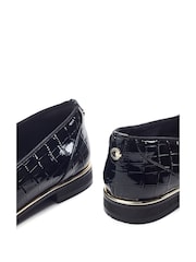 Moda in Pelle Black Eriinn Flat Tassel Loafers - Image 3 of 4
