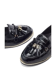 Moda in Pelle Black Eriinn Flat Tassel Loafers - Image 4 of 4
