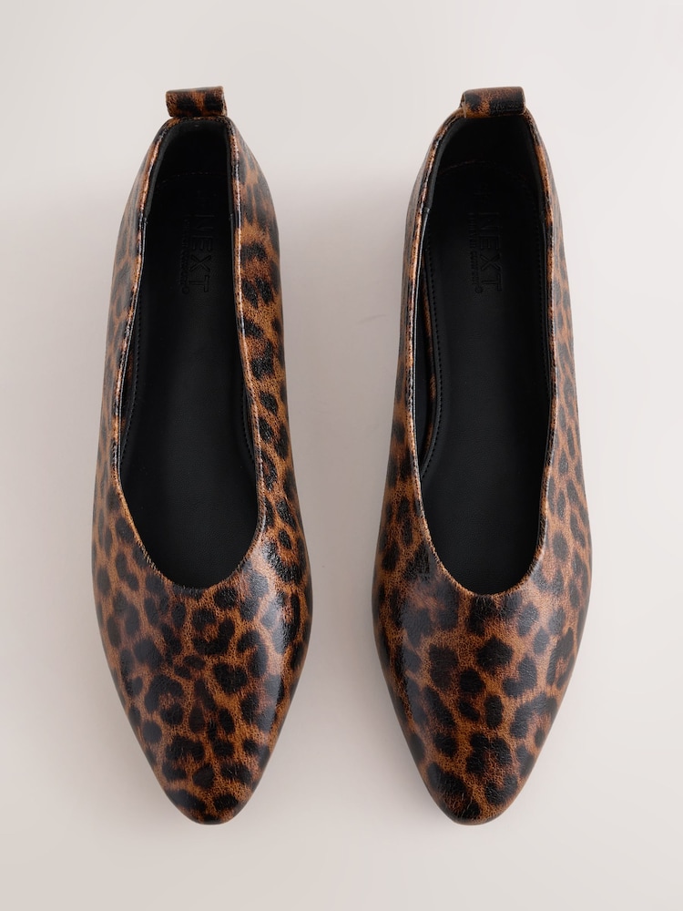 Leopard Forever Comfort® Almond Toe Ballet Flats - Image 1 of 5 Leopard Forever Comfort® Almond Toe Ballet Flats - Image 1 of 5