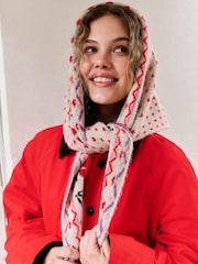 Multi Cherry Print Heavyweight Triangle Scarf - Image 3 of 7