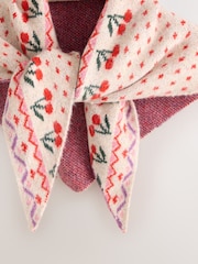 Multi Cherry Print Heavyweight Triangle Scarf - Image 6 of 7