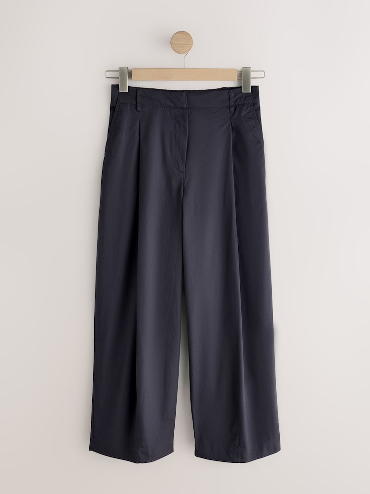 Charcoal Grey Pleated Barrel Leg Chino Trousers - Image 1 of 4 Charcoal Grey Pleated Barrel Leg Chino Trousers - Image 1 of 4