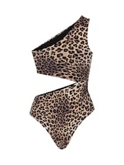 Hunkemoller Brown Amalia One Shoulder Swimsuit - Image 5 of 5