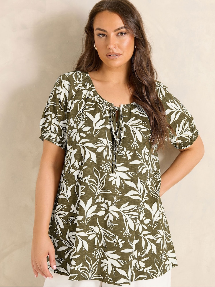 Evans White All Over Print Boho Top - Image 1 of 5