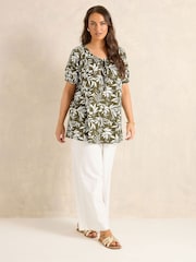 Evans White All Over Print Boho Top - Image 3 of 5