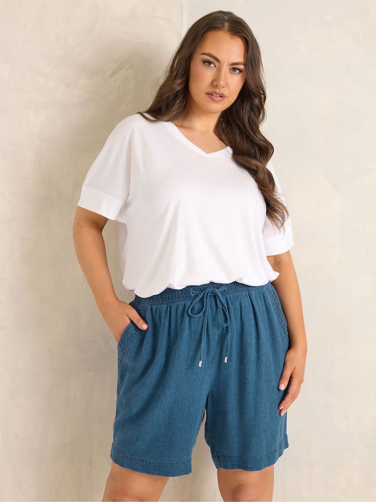 Evans Blue Premium Linen Shorts - Image 1 of 4 Evans Blue Premium Linen Shorts - Image 1 of 4