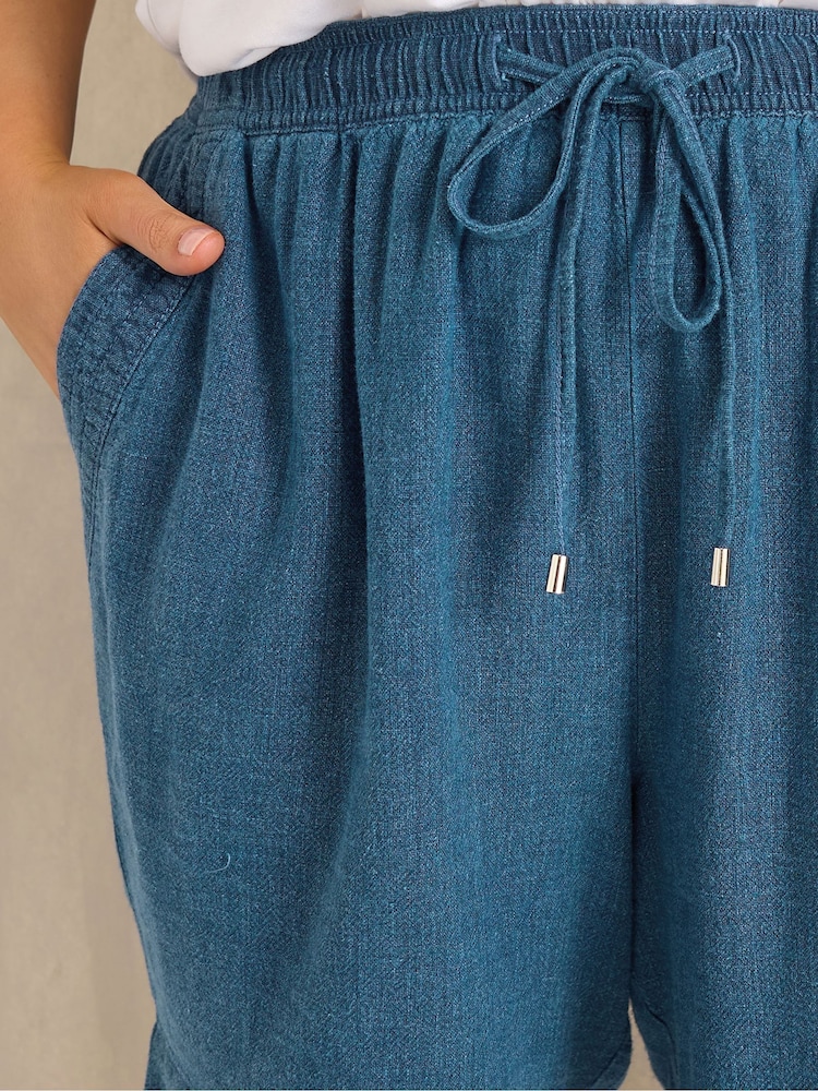 Evans Blue Premium Linen Shorts - Image 4 of 4 Evans Blue Premium Linen Shorts - Image 4 of 4