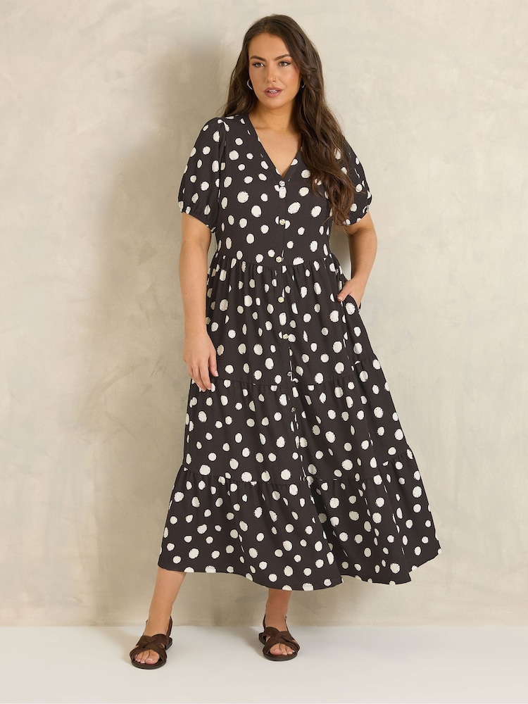 Braun - Evans Kurzarm-Kleid mit Knopfleiste - Bild 2 von 5