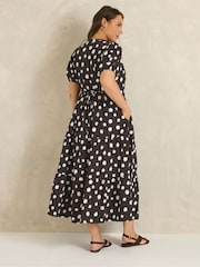 Braun - Evans Kurzarm-Kleid mit Knopfleiste - Bild 3 von 5