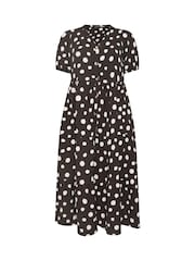 Braun - Evans Kurzarm-Kleid mit Knopfleiste - Bild 5 von 5