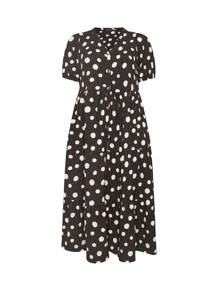 Braun - Evans Kurzarm-Kleid mit Knopfleiste - Bild 5 von 5