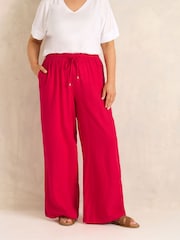 Evans Wide Leg Premium Linen Trousers - תמונה 1 מתוך 4