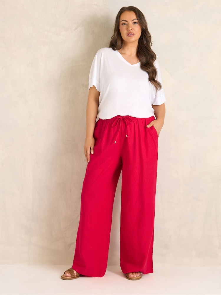 Evans Wide Leg Premium Linen Trousers - תמונה 2 מתוך 4 Evans Wide Leg Premium Linen Trousers - תמונה 2 מתוך 4