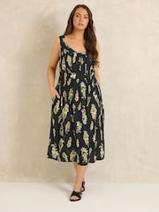 Evans Black Floral Crochet Trim Sundress - Image 2 of 5