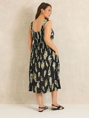 Evans Black Floral Crochet Trim Sundress - Image 3 of 5