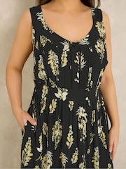 Evans Black Floral Crochet Trim Sundress - Image 4 of 5
