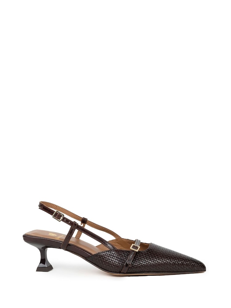 Bobbies Brown Reem Mid-Heeled Slingbacks Pointed-Toe Shoes - Image 1 of 4 Bobbies Brown Reem Mid-Heeled Slingbacks Pointed-Toe Shoes - Image 1 of 4