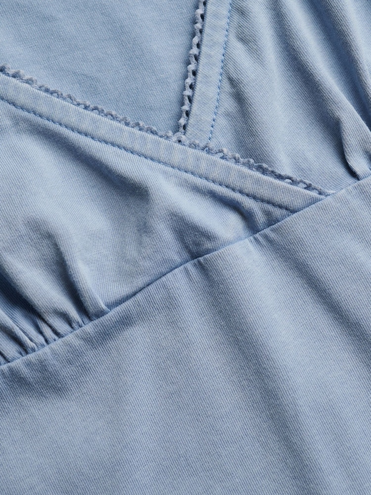 Superdry Blue Athletic Essentials Trim V-Neck Vest Top - Image 7 of 7 Superdry Blue Athletic Essentials Trim V-Neck Vest Top - Image 7 of 7