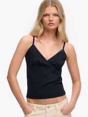 Superdry Blue Athletic Essentials Trim V-Neck Vest Top - Image 1 of 5