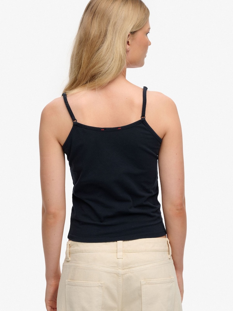 Superdry Blue Athletic Essentials Trim V-Neck Vest Top - Image 2 of 5