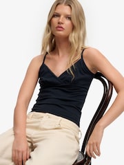 Superdry Blue Athletic Essentials Trim V-Neck Vest Top - Image 3 of 5