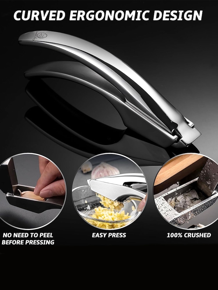 Gourmet Easy Stainless steel Garlic Press Combo for Coarse & Fine Mince - Image 3 of 3