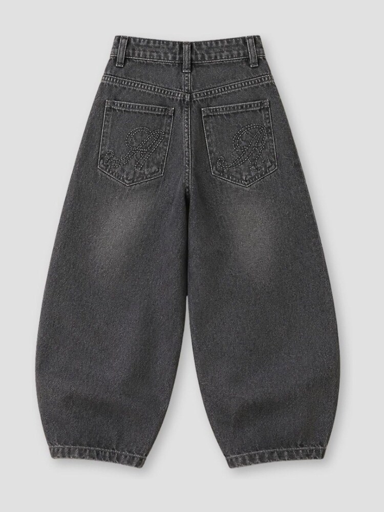 Angel & Rocket Grey Cole Barrel Leg Jeans - Image 9 of 9 Angel & Rocket Grey Cole Barrel Leg Jeans - Image 9 of 9