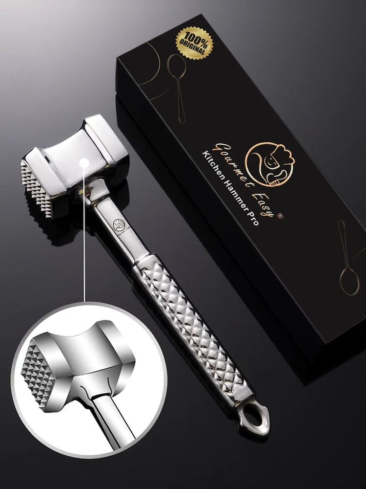 Gourmet Easy Stainless steel Dual-Sided Stainless Steel Meat Tenderizer - Image 2 of 5