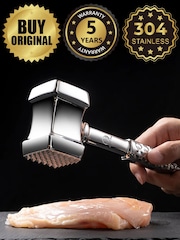 Gourmet Easy Stainless steel Dual-Sided Stainless Steel Meat Tenderizer - Image 3 of 5