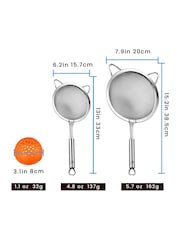 Gourmet Easy 3 Piece Stainless steel Multi-Use Sifter & Sieve Set - Image 3 of 3