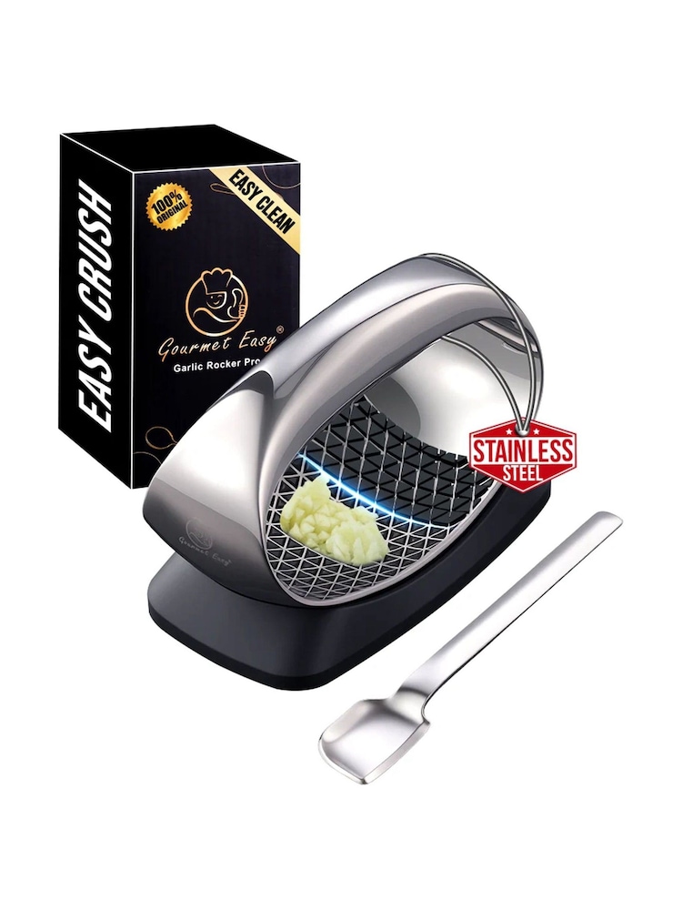Gourmet Easy Stainless steel Easy Clean Garlic Rocker - Image 1 of 5