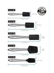 Gourmet Easy Black 5 Piece Kitchen Utensils Set with Spoonula & Brush - Image 3 of 3