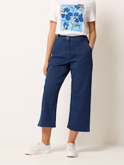 M&Co Blue Stretch Carpenter Cropped Jeans - Image 1 of 5