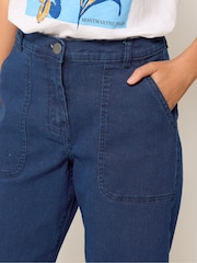 M&Co Blue Stretch Carpenter Cropped Jeans - Image 4 of 5