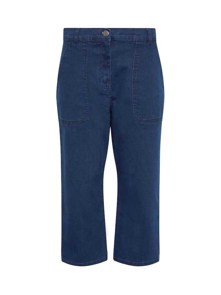 M&Co Blue Stretch Carpenter Cropped Jeans - Image 5 of 5