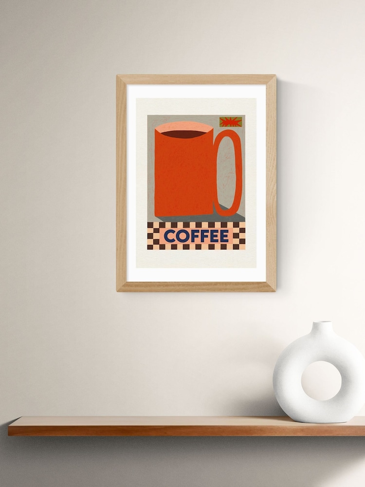 East End Prints Oak How Do You Take Your Coffee Wall Art Print by Sophie Deller - Image 1 of 2 East End Prints Oak How Do You Take Your Coffee Wall Art Print by Sophie Deller - Image 1 of 2