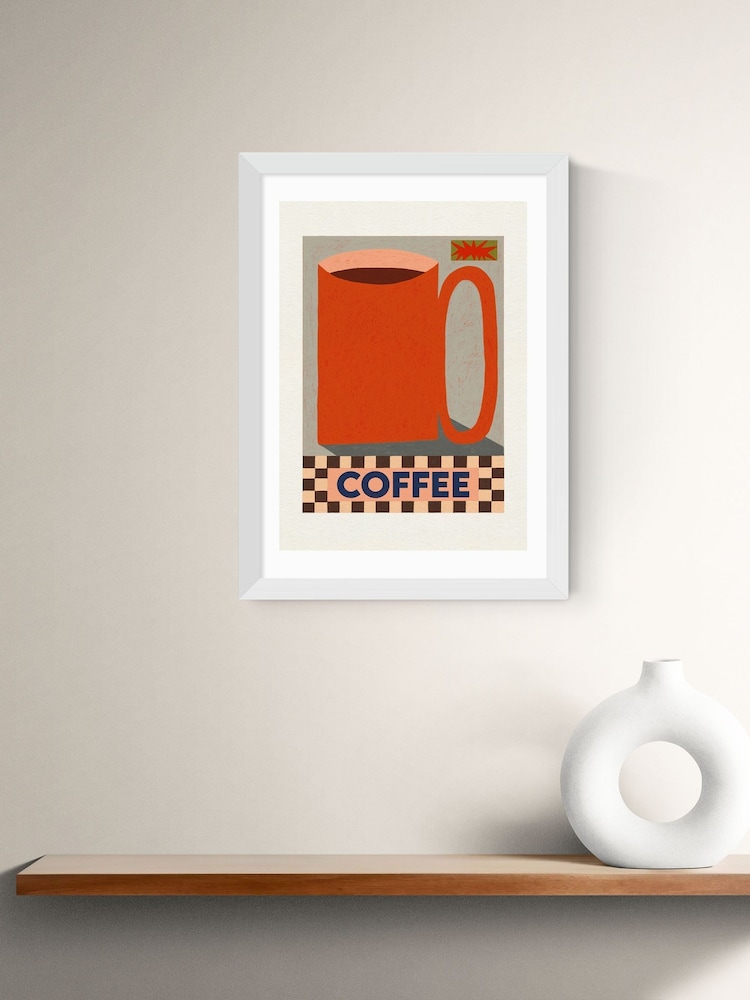 East End Prints White How Do You Take Your Coffee Wall Art Print by Sophie Deller - Image 1 of 2 East End Prints White How Do You Take Your Coffee Wall Art Print by Sophie Deller - Image 1 of 2