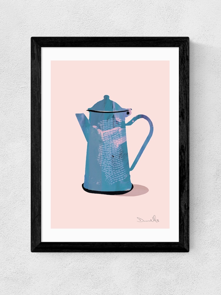 East End Prints Black Coffee Pot Wall Art Print by Dan Hobday - Image 2 of 2