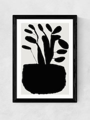 East End Prints Black Potted Plant Silhouette II Wall Art Print by Cartissi - Image 2 of 2