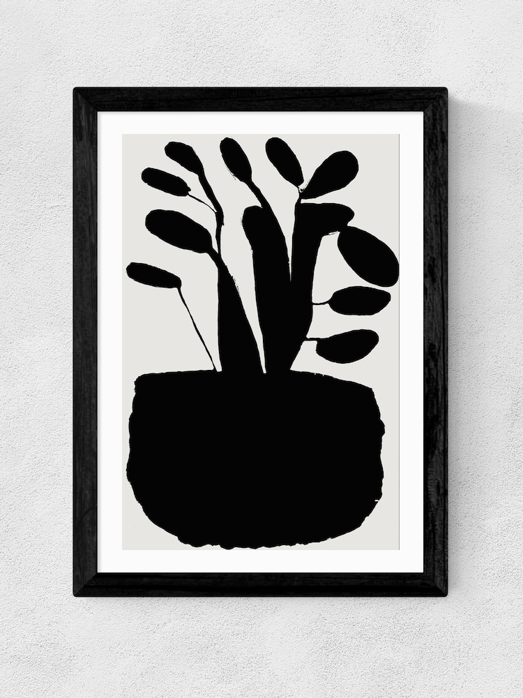 East End Prints Black Potted Plant Silhouette II Wall Art Print by Cartissi - Image 2 of 2