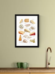 East End Prints Black Cheese Variety Wall Art Print by Natalie Cass - Image 1 of 2